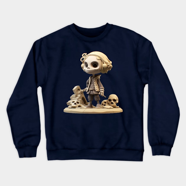 preppy skeleton has hair and clothes that look great on the tribunal. Crewneck Sweatshirt by MilkyBerry